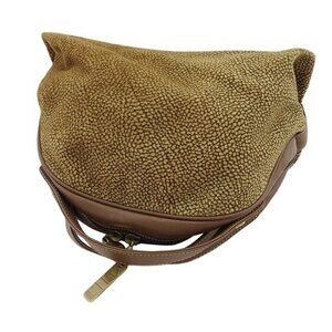 BORBONESE Handbag Beige brown gold Women 91912 Authentic secondhand
